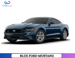 Blue FORD MUSTANG 2020 Rent in Dubai With Great Dubai