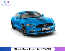Rent the Blue+Black Ford Mustang 2020 in Dubai with Great Dubai