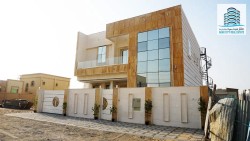 A new two-storey villa for sale in Al-Yasmine, the second piece of Asphalt Street, super deluxe finishing - European design, no commission