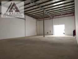 For rent, a warehouse in Ajman 1 Industrial Estate, on Direct Street,