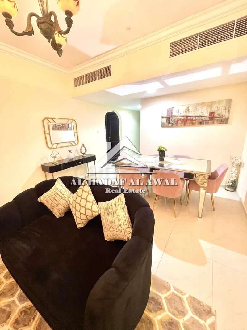 For monthly rent in Al Majaz 3, one bedroom and a hall with free internet